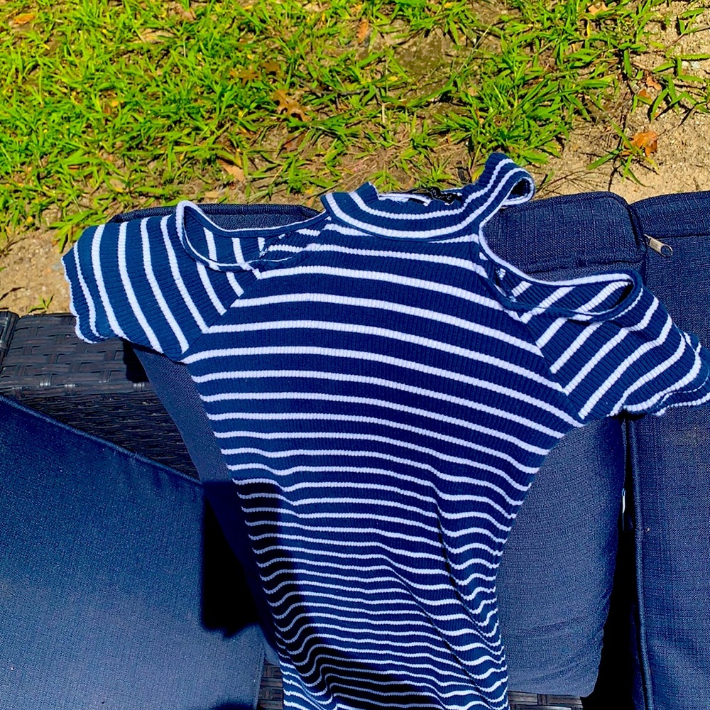 Long tight dress wight and blue really cute